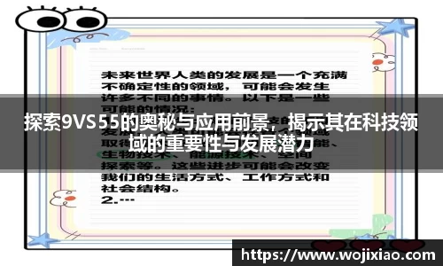 探索9VS55的奥秘与应用前景，揭示其在科技领域的重要性与发展潜力